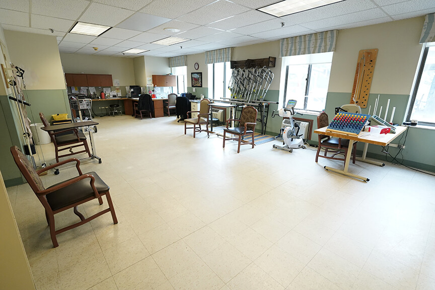 Chairs and therapy equipment in Therapy Center- Arbors at Gallipolis